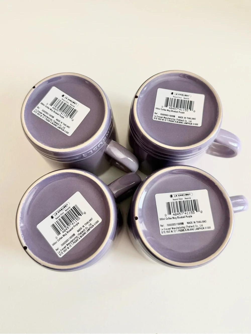 Le Creuset Set of 4 London Mugs! RARE Provence Purple!!